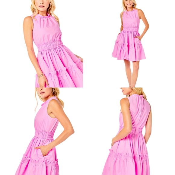 NWOT Lilly Pulitzer Elina Tiered Ruffled Sleeveless  Mini Dress Size 00 - Picture 1 of 7